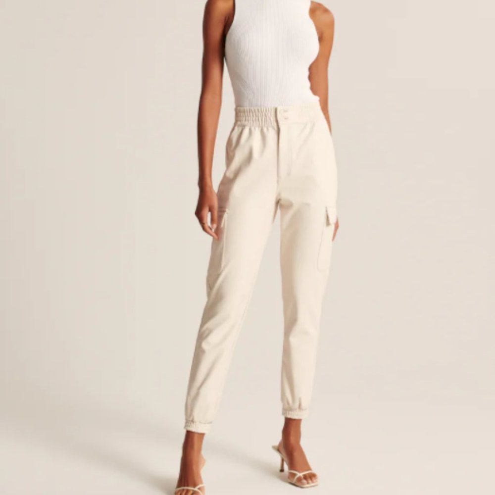 Vegan Leather Cargo Joggers